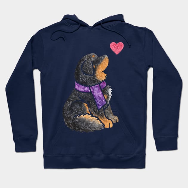 Watercolour Tibetan Mastiff Hoodie by animalartbyjess